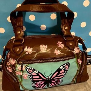 Junior Drake Hand painted leather butterfly purse